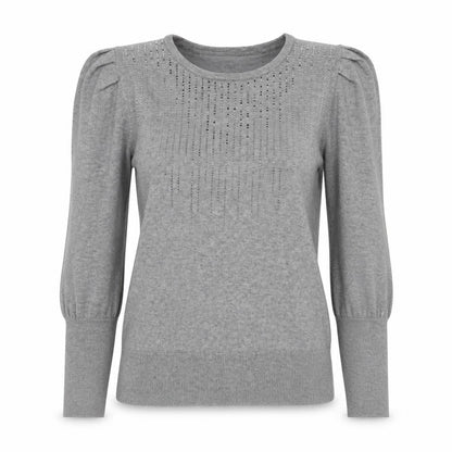 Womens UK Size L Quiz Grey Pullover Jumper