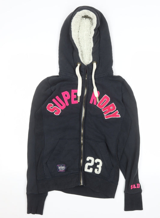 Womens UK Size S Superdry Black Bomber Jacket