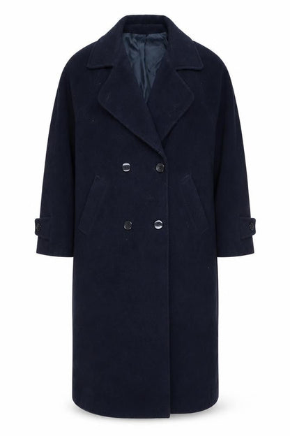 Alec Berman Women's Black Wool Blend Long Overcoat Size 14