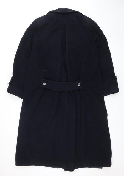 Alec Berman Women's Black Wool Blend Long Overcoat Size 14