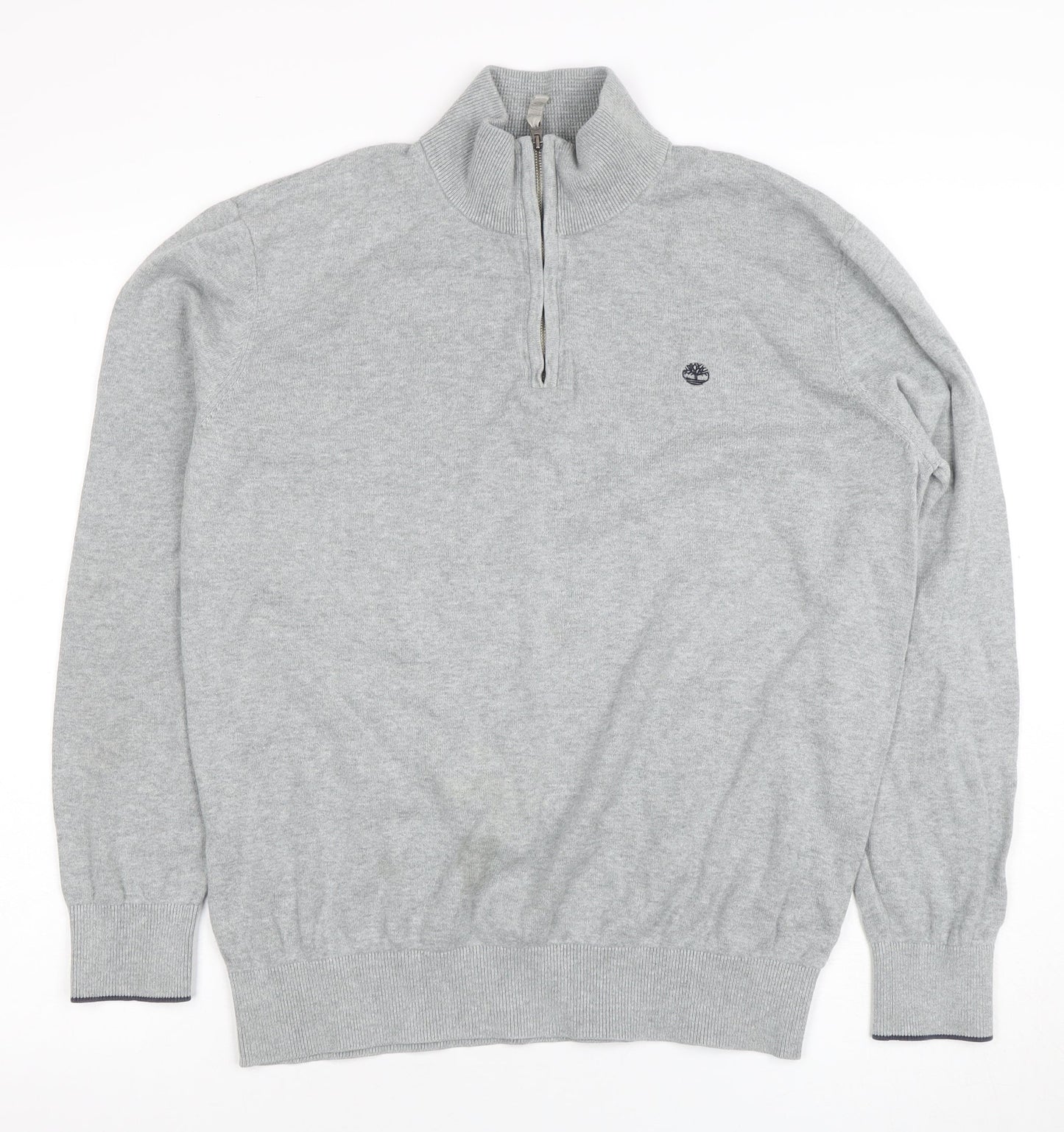 Mens UK Size L Timberland Grey Full Zip Jumper