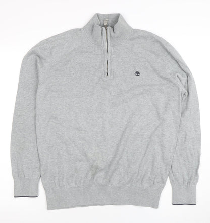 Mens UK Size L Timberland Grey Full Zip Jumper