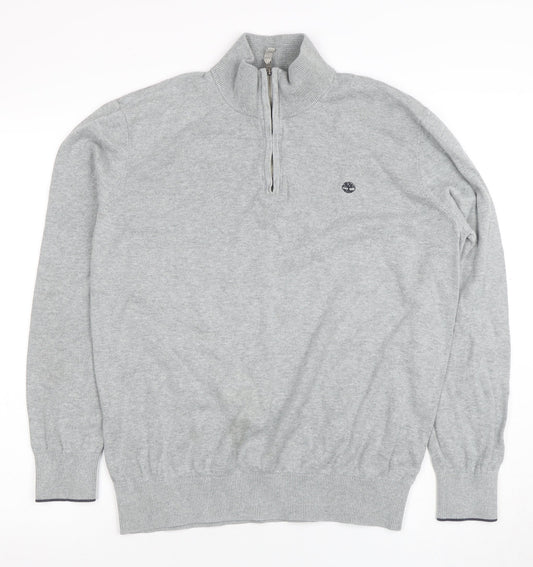 Mens UK Size L Timberland Grey Full Zip Jumper