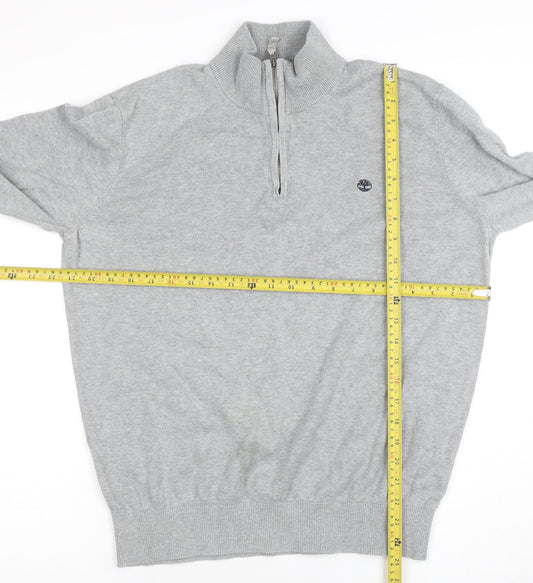 Mens UK Size L Timberland Grey Full Zip Jumper