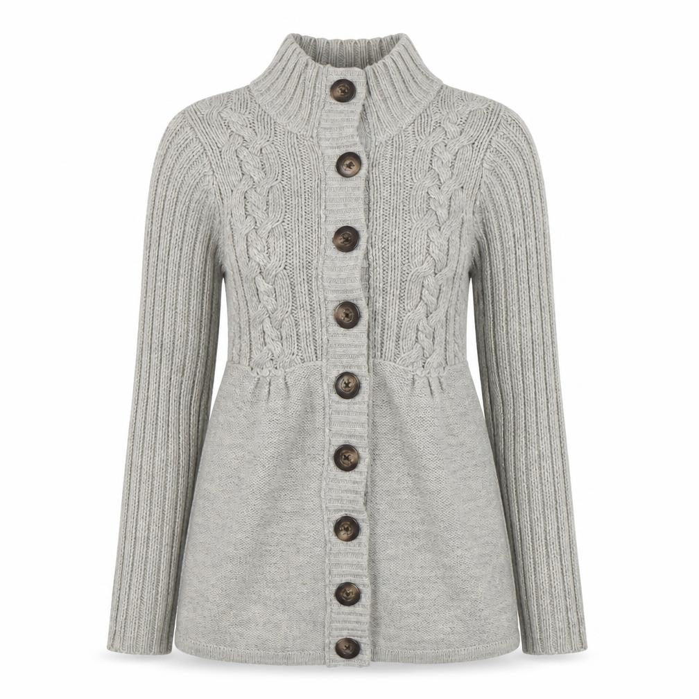Next Women’s Grey Cable Knit Long Cardigan UK 10 Wool Blend