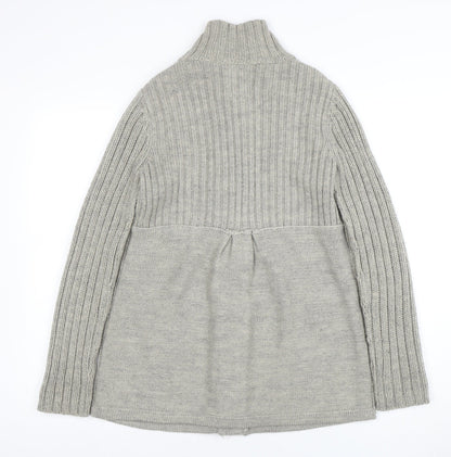 Next Women’s Grey Cable Knit Long Cardigan UK 10 Wool Blend