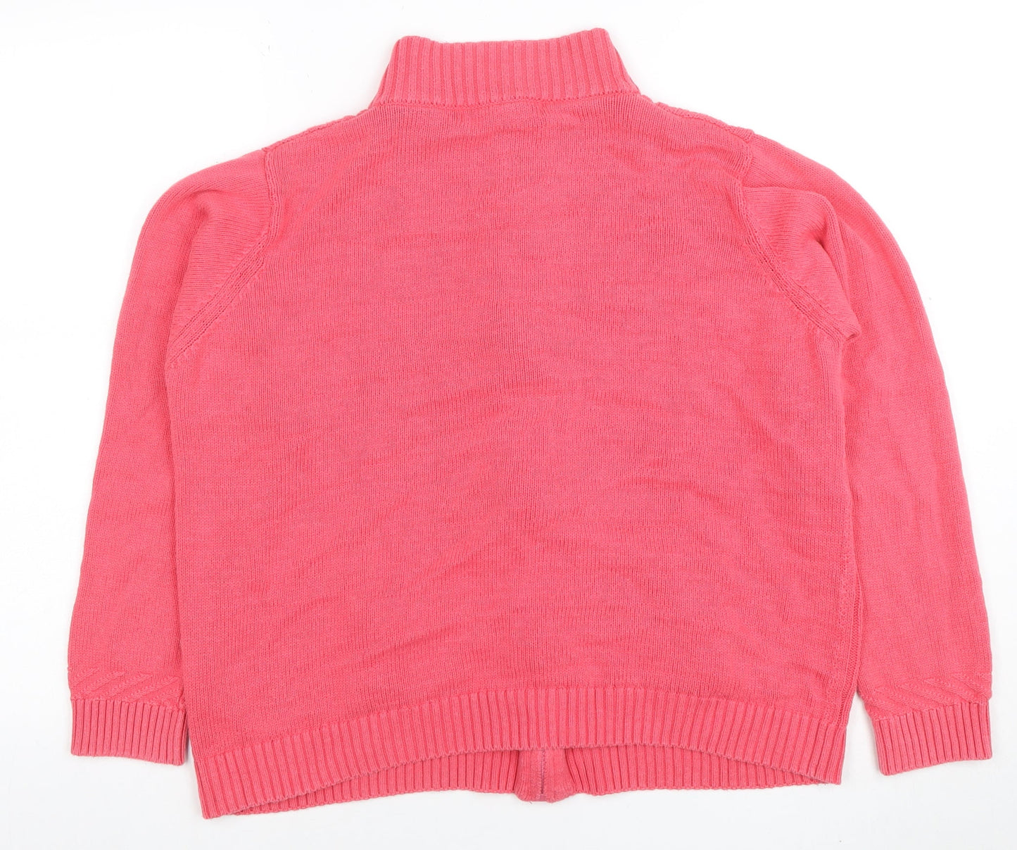 Womens UK Size L Isle Essentials Pink Full Zip Jumper