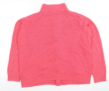 Womens UK Size L Isle Essentials Pink Full Zip Jumper
