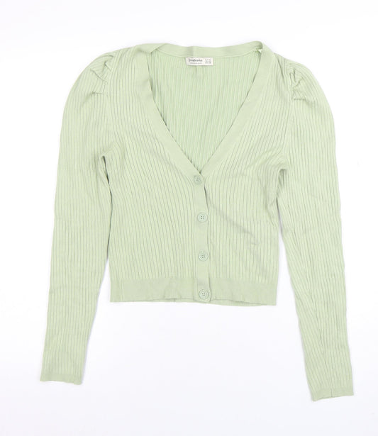 Womens UK Size 12 Stradivarius Green Cardigan Jumper