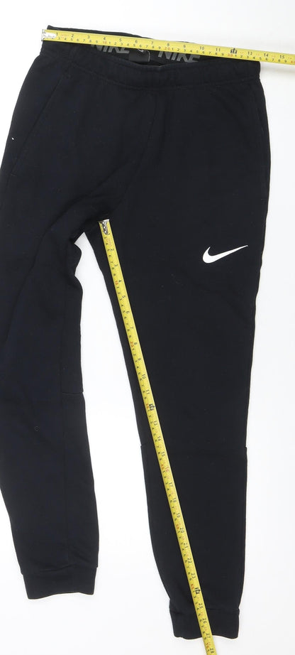 Nike Men's Black Dri-Fit Joggers Size S Regular Fit Breathable Tapered
