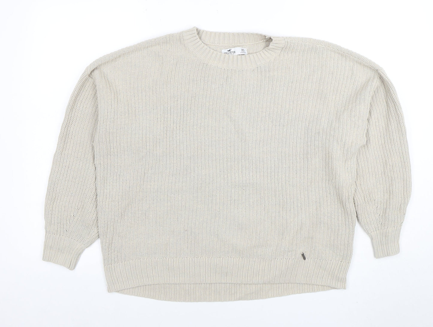 Womens UK Size XS Hollister Beige Pullover Jumper