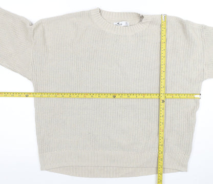 Womens UK Size XS Hollister Beige Pullover Jumper