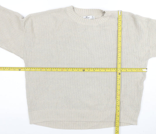 Womens UK Size XS Hollister Beige Pullover Jumper