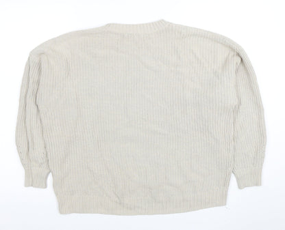 Womens UK Size XS Hollister Beige Pullover Jumper