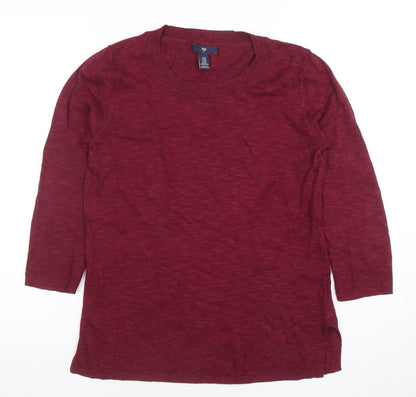 GAP Women’s Red Cotton Blend 3/4 Sleeve Knit Top XS