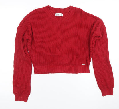 Womens UK Size XS Hollister Red Pullover Jumper