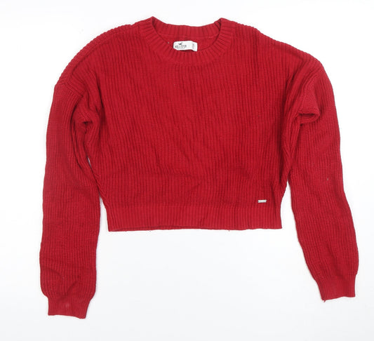 Womens UK Size XS Hollister Red Pullover Jumper