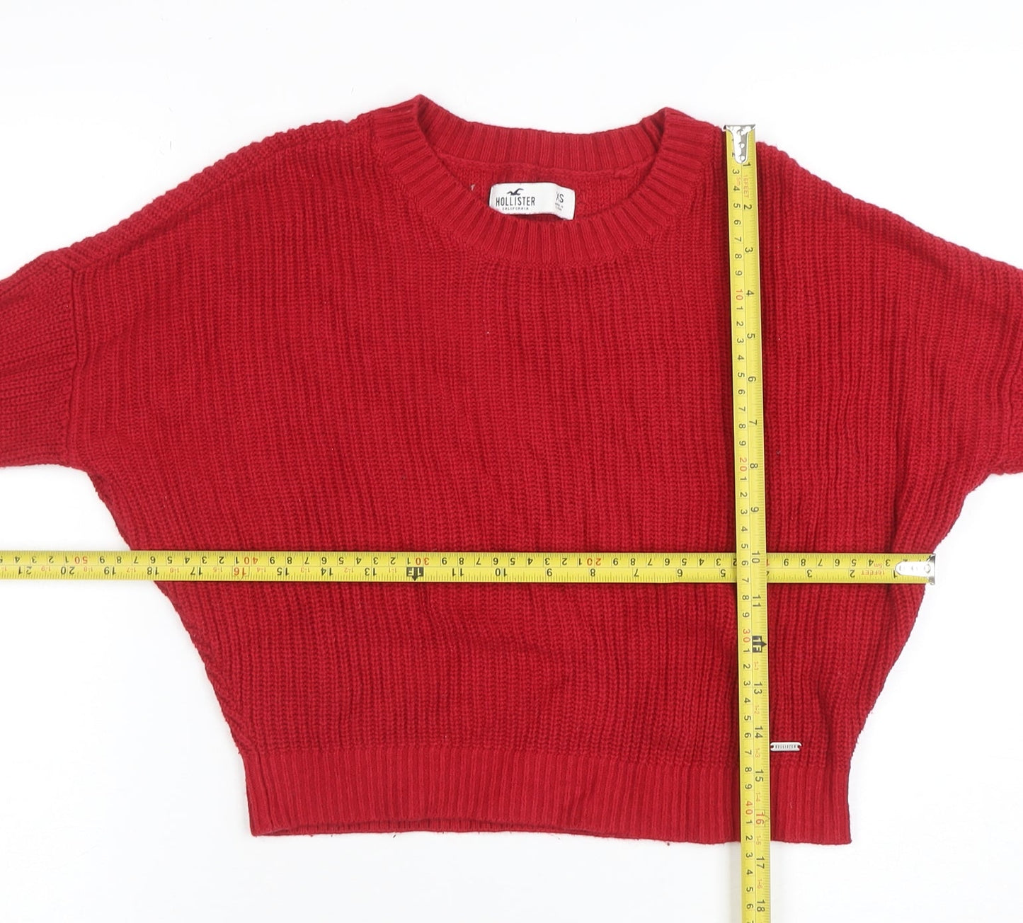 Womens UK Size XS Hollister Red Pullover Jumper