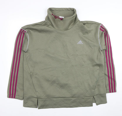 Womens UK Size L adidas Green Pullover Sweatshirt