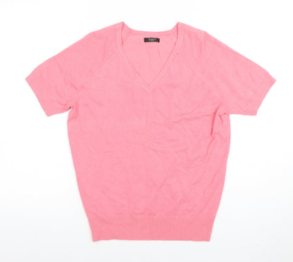 Womens UK Size S Happy D. by Damart Pink Basic T-Shirt