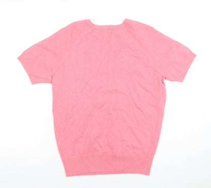 Womens UK Size S Happy D. by Damart Pink Basic T-Shirt