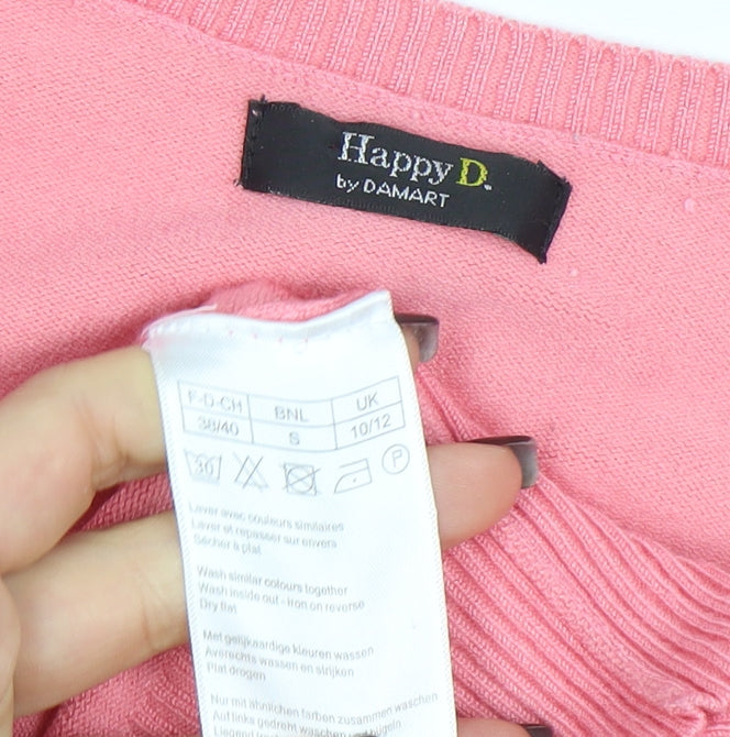 Womens UK Size S Happy D. by Damart Pink Basic T-Shirt