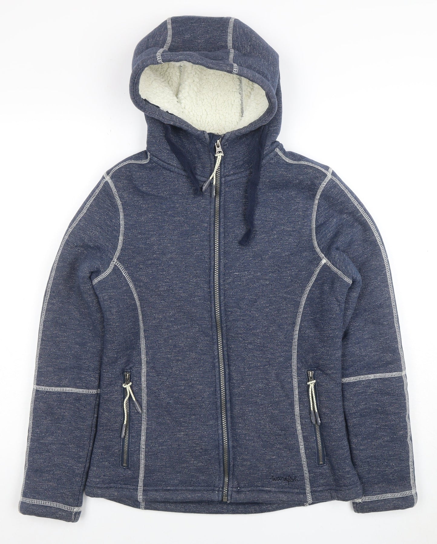 Womens UK Size 8 Weird Fish Blue Full Zip Hoodie