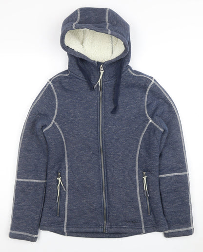 Womens UK Size 8 Weird Fish Blue Full Zip Hoodie