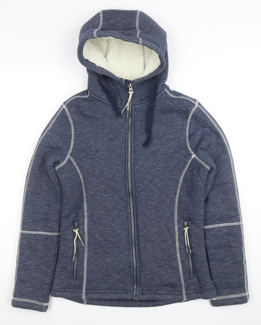 Womens UK Size 8 Weird Fish Blue Full Zip Hoodie