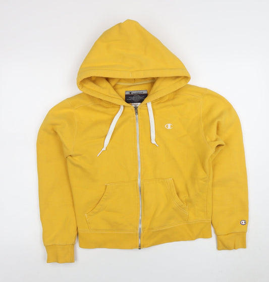 Womens UK Size M Champion Yellow Full Zip Hoodie