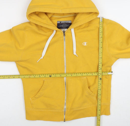 Womens UK Size M Champion Yellow Full Zip Hoodie