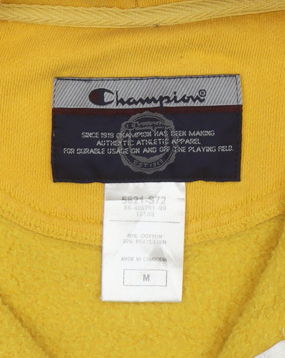 Womens UK Size M Champion Yellow Full Zip Hoodie