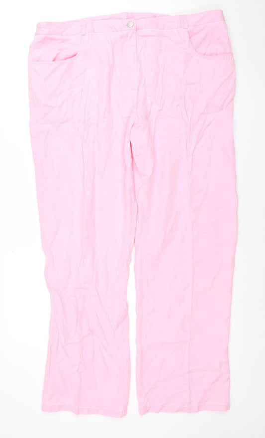 Womens UK Size 20 Ann Harvey Relaxed Fit CasualTravel Pink Trousers