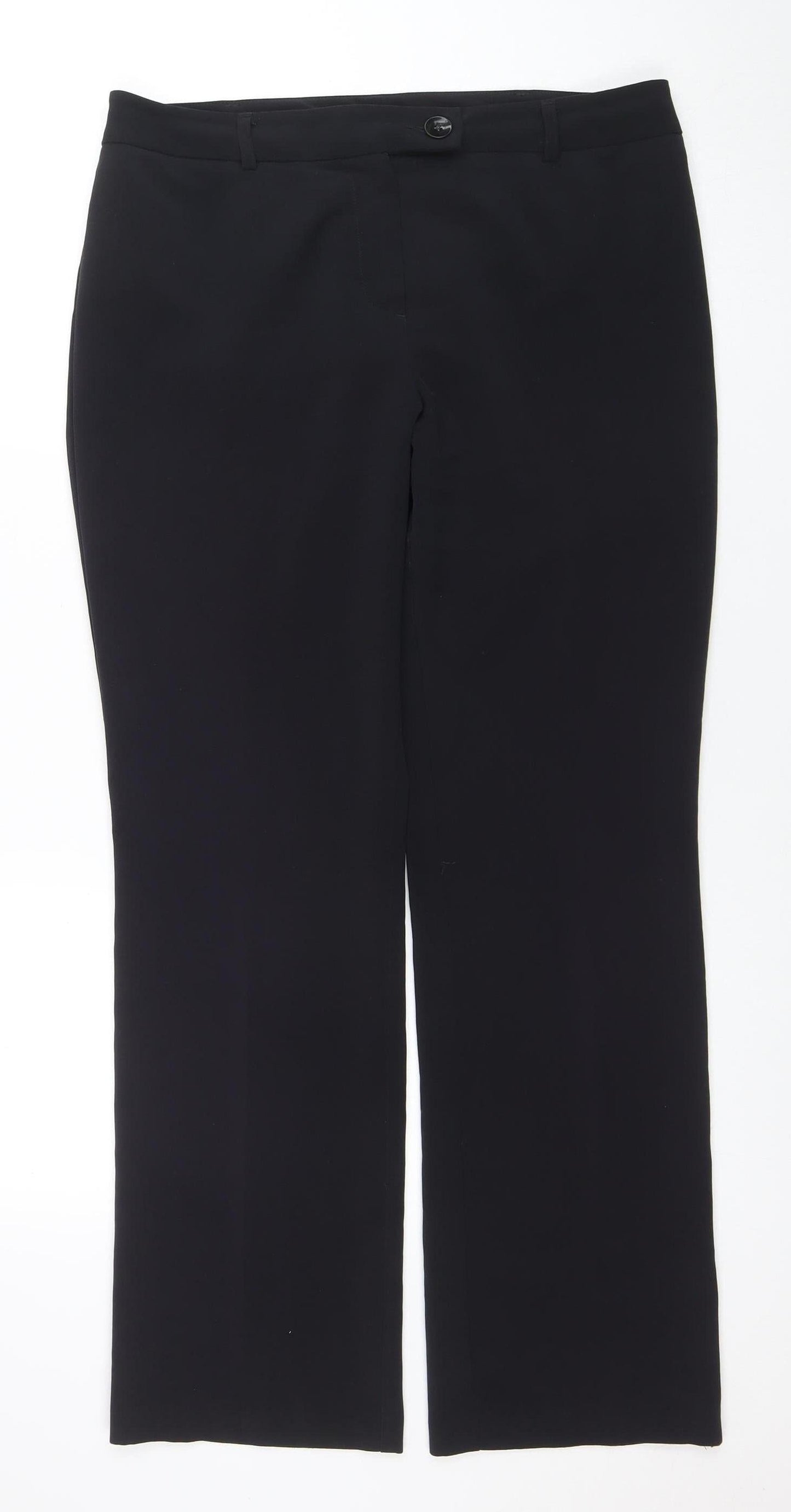 Womens UK Size 12 Marks and Spencer Regular Fit Dress Pants Black Trousers