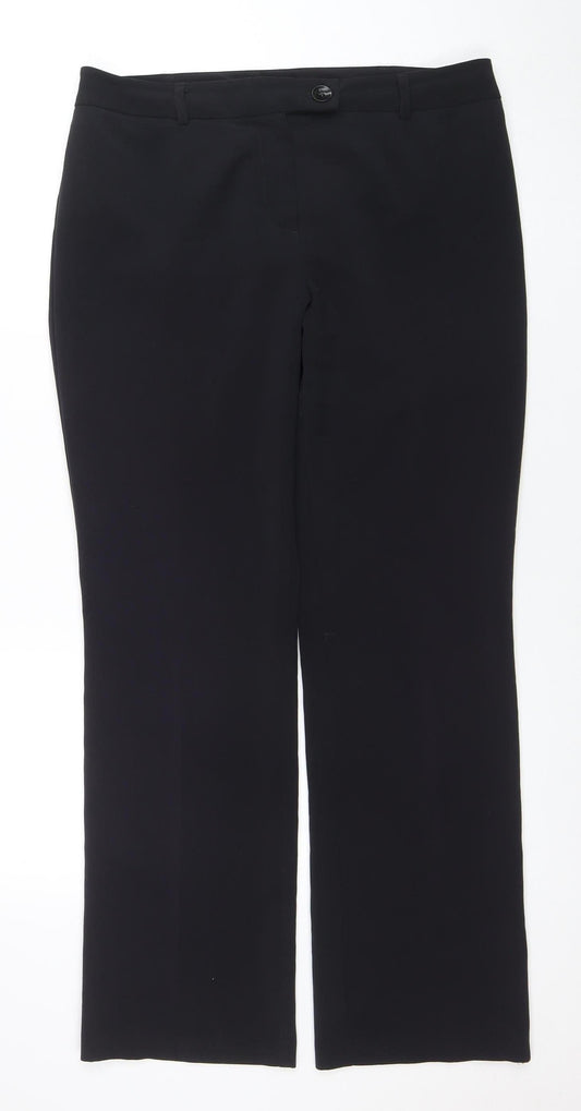Womens UK Size 12 Marks and Spencer Regular Fit Dress Pants Black Trousers