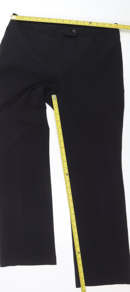 Womens UK Size 12 Marks and Spencer Regular Fit Dress Pants Black Trousers