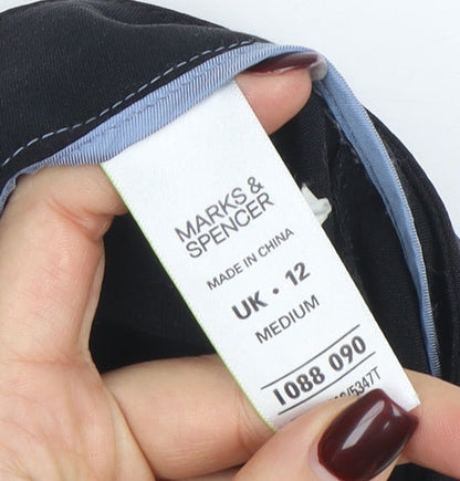 Womens UK Size 12 Marks and Spencer Regular Fit Dress Pants Black Trousers