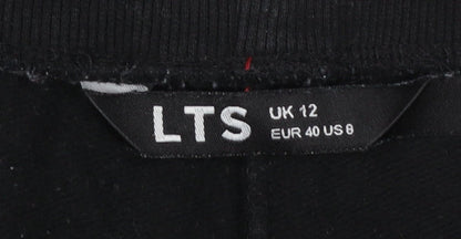 Womens UK Size 12 LTS Regular Fit Sweatpants Black Trousers