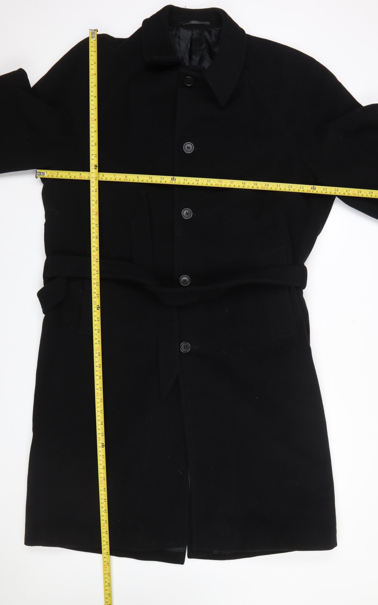 Mens UK Size XL Hammersley Black Overcoat