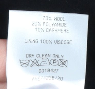 Mens UK Size XL Hammersley Black Overcoat