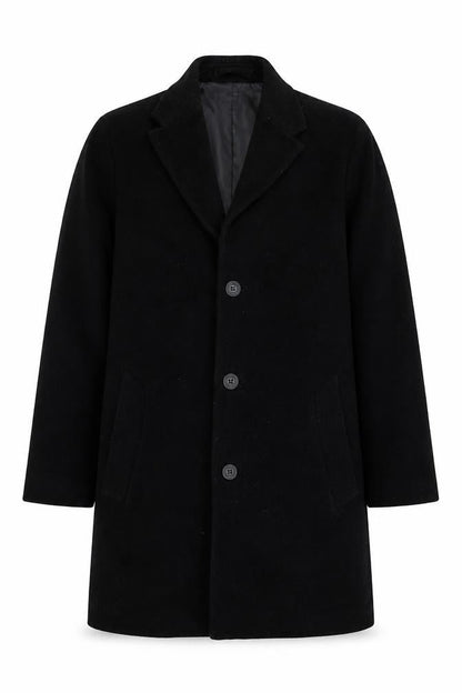 Mens UK Size S Thomas Nash Black Overcoat