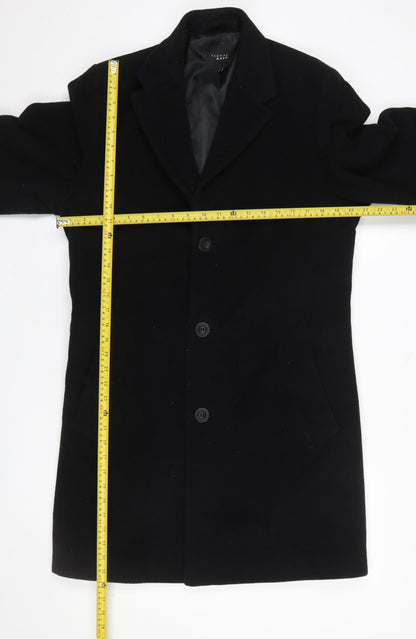 Mens UK Size S Thomas Nash Black Overcoat