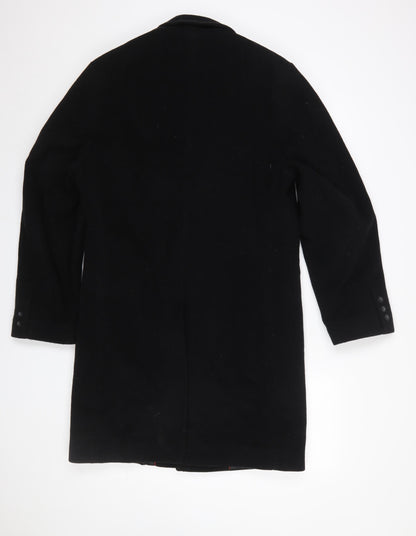 Mens UK Size S Thomas Nash Black Overcoat