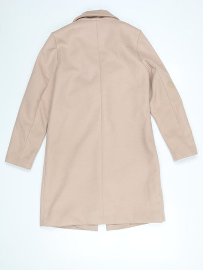 New Look Petite Beige Long Coat Women’s Size 6 Classic Style