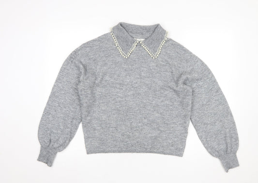 Womens UK Size S H&M Grey Pullover Jumper