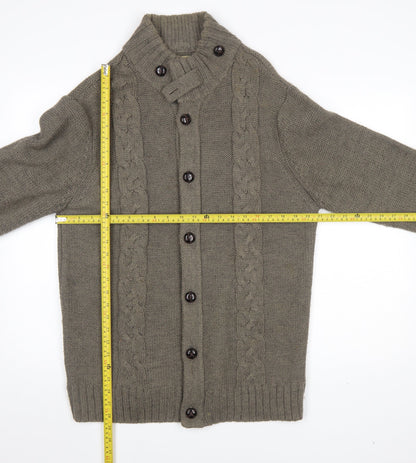 Mens UK Size L NEXT Grey Cardigan Jumper