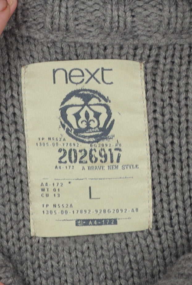 Mens UK Size L NEXT Grey Cardigan Jumper