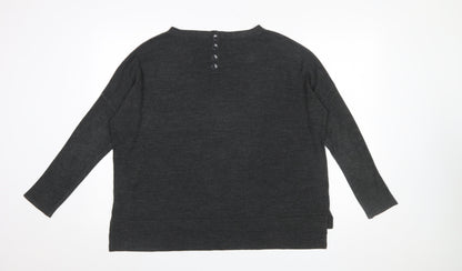 Marks and Spencer Womens Grey Size 16 Acrylic Knit Jumper