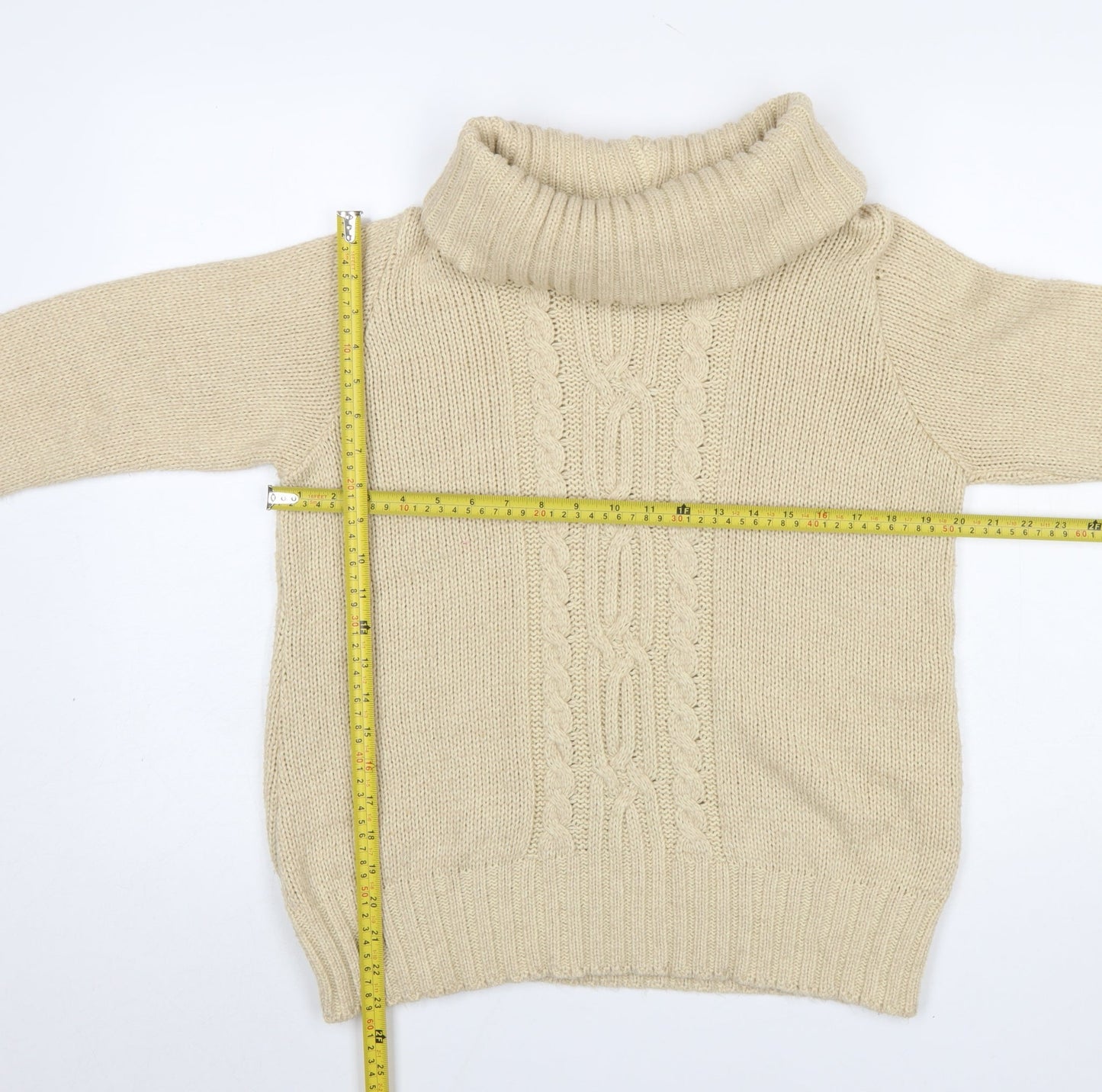 Womens UK Size M Isle Beige Pullover Jumper