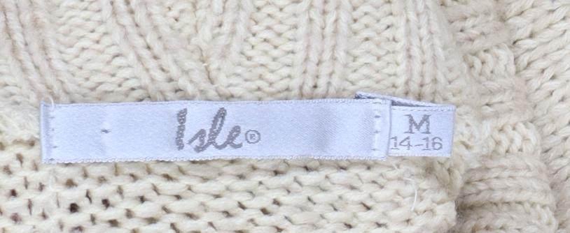 Womens UK Size M Isle Beige Pullover Jumper